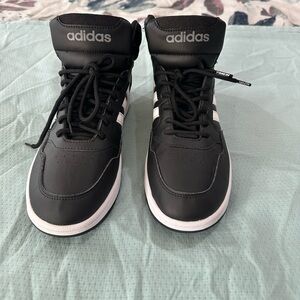 Adidas Black and White High-Tops
